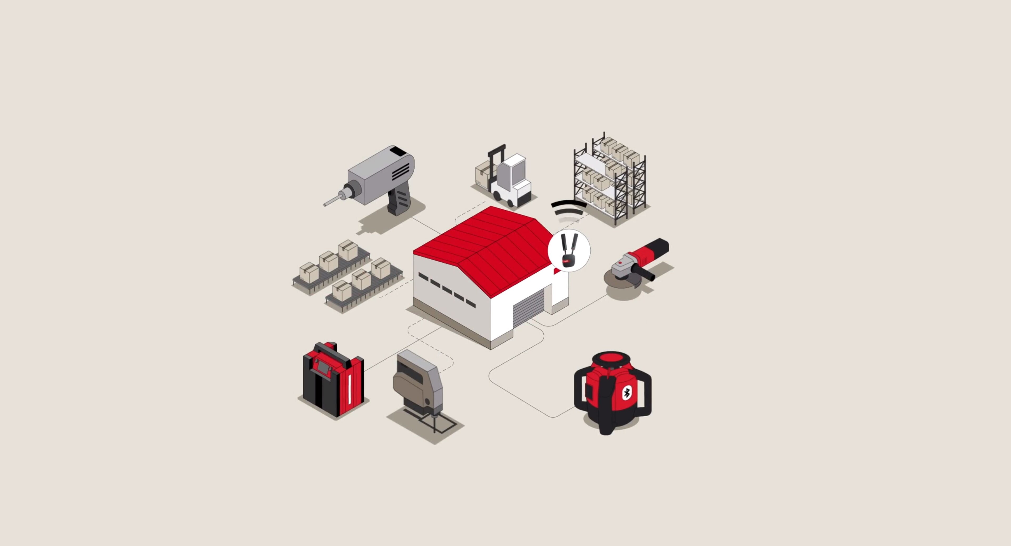 De Bluetooth®-technologie van Hilti ON! maakt onmiddellijk een blijvende en betrouwbare tracking mogelijk en ondersteunt u bij het proactieve beheer van uw machinepark.