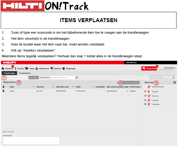 Items verplaatsen