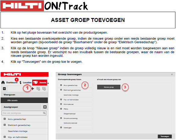 Asset groep toevoegen