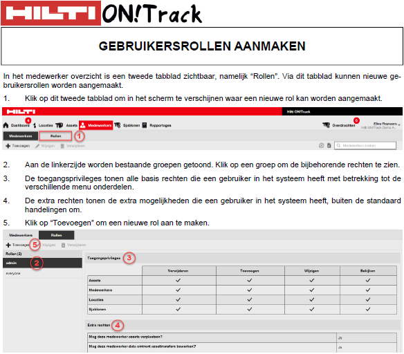Gebruikersrollen aanmaken