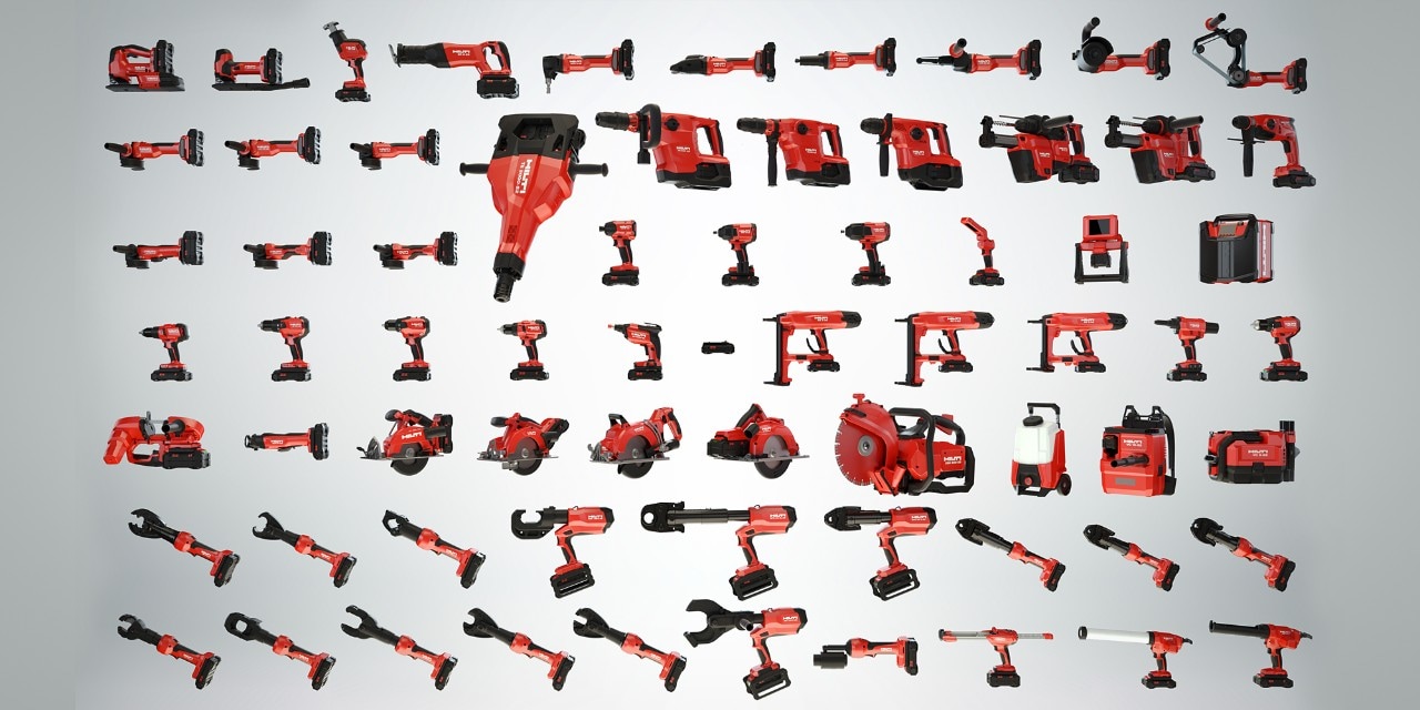 Hier ziet u in een kort overzicht het complete Hilti-productassortiment.