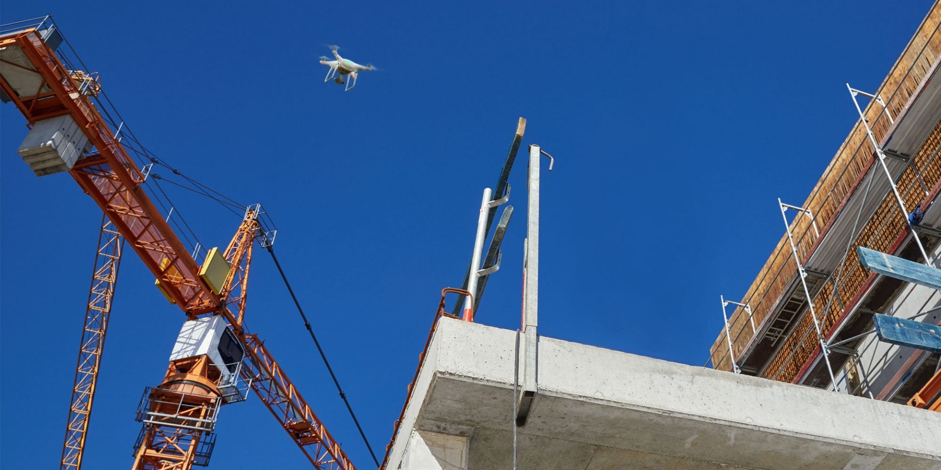 Drone over bouwplaats
