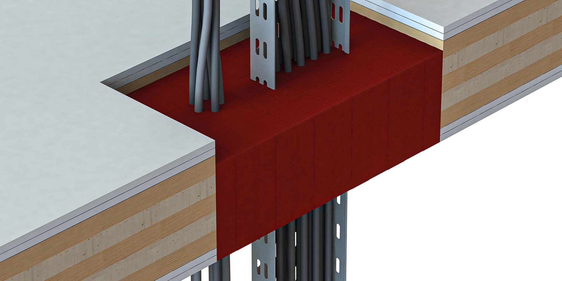 Toepassing Hilti-brandbeveiligingssteen in kruislaminaatconstructie van hout