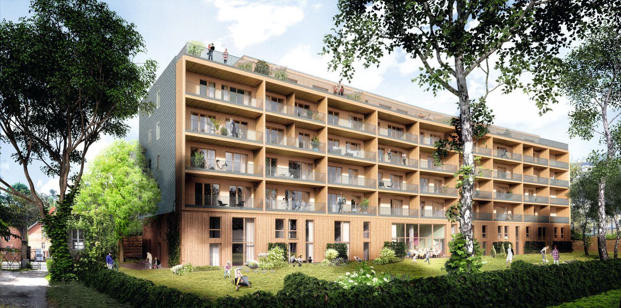 Foto van een appartementengebouw van bouwklasse 5
