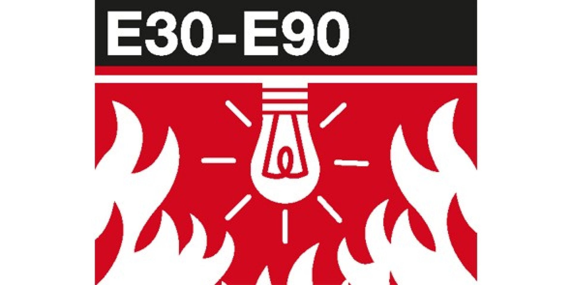 E30-E90 logo for circuit integrity according to DIN 4102-qw