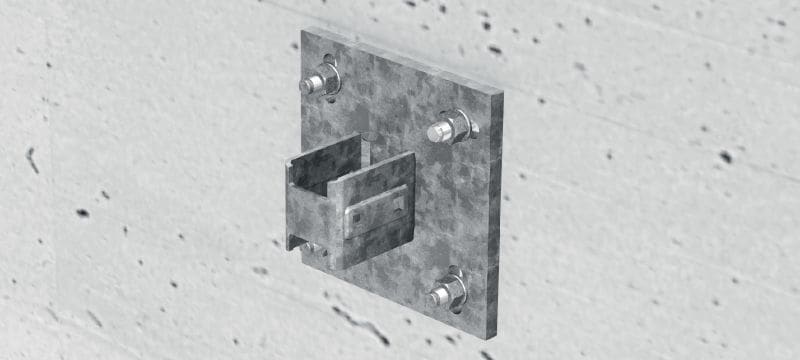 MIQB-CD Thermisch verzinkte (HDG) grondplaat voor het bevestigen van MIQ-draagbalken aan beton Toepassingen 1