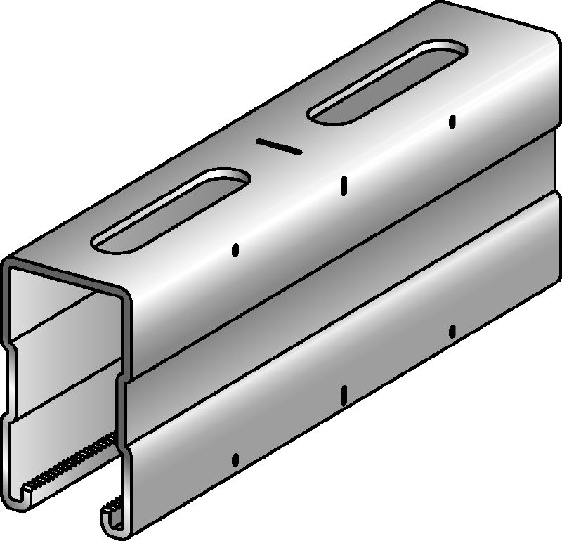 MQ-72-rail Verzinkt 72 mm hoog MQ-veerprofiel voor middelzware en zware toepassingen