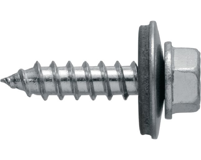 S-MP 63 S zelftappende schroeven Zelftappende schroef (roestvrij staal A2) met een ring van 19 mm voor het bevestigen van dun metaal op metaal of hout