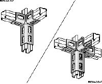 MQV-3D-F railverbinder Thermisch verzinkte (HDG) railverbinder voor driedimensionale constructies