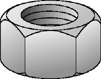 HDG-zeskantmoer, klasse 8, DIN 934 Thermisch verzinkte (HDG) zeskantmoer met klasse 8 conform DIN 934