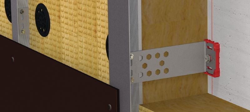 MFT-VSI M brackets Medium rvs console met voorgemonteerde isolator voor het monteren van geventileerde gevels op gebouwen met hoge thermische efficiëntie en vereisten voor brandveiligheid Toepassingen 1
