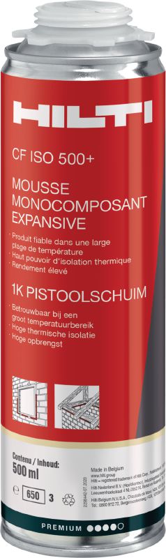 CF ISO 500+ isolatieschuim met hoog rendement Multifunctioneel isolatieschuim met hoog rendement om de productiviteit in een groot aantal temperaturen te verbeteren
