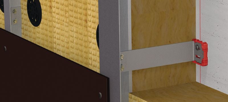 MFT-VSI S consoles Kleine roestvast stalen console met voorgemonteerde isolator voor het monteren van geventileerde gevels op gebouwen met hoge thermische prestatie en vereisten voor brandveiligheid Toepassingen 1