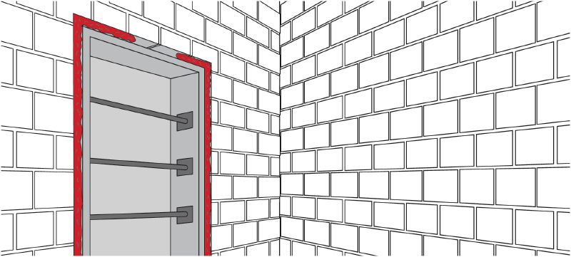 CF W 400 spuitschuim om deurframes te bevestigen Kleefschuim uit twee componenten voor een hoge productiviteit bij het vastzetten van deurkozijnen Toepassingen 1