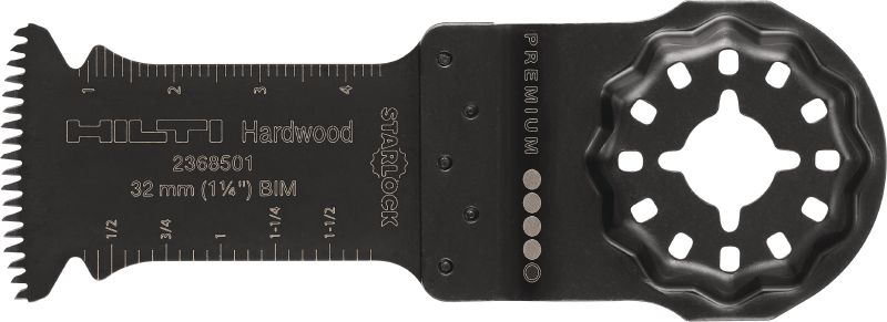 Multitool invalzaagblad voor hardhout BiM invalzaagblad voor de oscillerende multitool, voor invalzaagsneden in hardhout, laminaat, gipsplaat en houtvezelplaat
