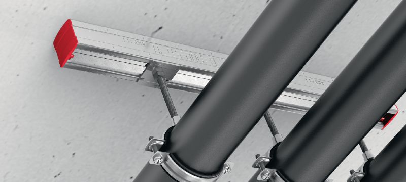 MQ-41-L-montagerail Verzinkt 41 mm hoog MQ-profiel voor middelzware toepassingen Toepassingen 1