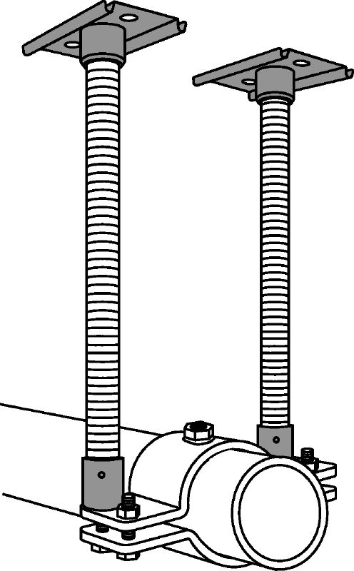 MFP 3a-F vastpunt Thermisch verzinkte (HDG) vast puntset voor maximale flexibiliteit bij toepassingen tot 6 kN axiale buisbelasting