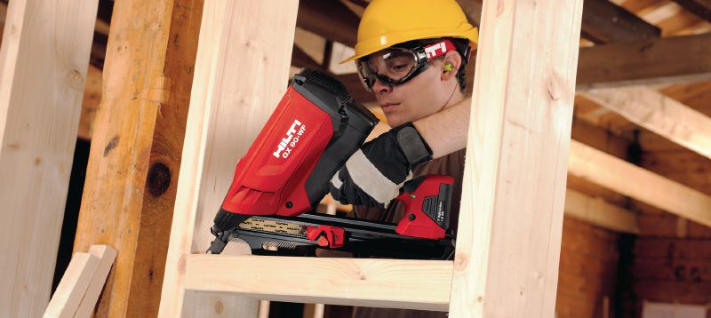 GX-WF blanke geprofileerde nagels Blanke geprofileerde nagel voor het bevestigen van hout op hout met behulp van de GX 90-WF tacker Toepassingen 1