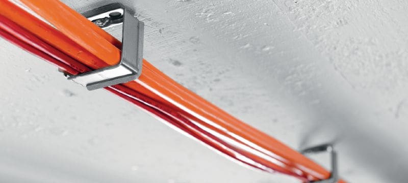 X-ECH-FE MX kabelhouder voor metaal Metalen houder voor gebundelde kabels te bevestigen met nagels of ankers in plafonds of muren Toepassingen 1