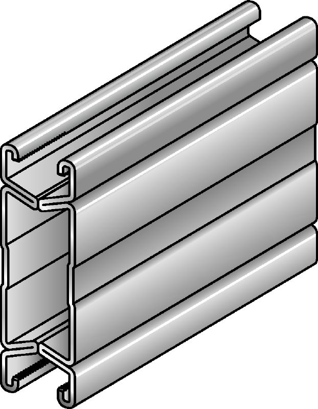 MQ-124X D-installatierails Verzinkte, dubbele MQ-rail voor (middel)zware toepassingen