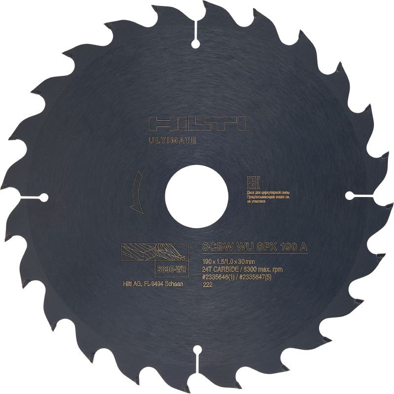 Universeel cirkelzaagblad voor hout (CPC) Ultimate cirkelzaagblad met hardmetalen tanden voor houttoepasssingen met maximale productiviteit en levensduur voor houtcirkelzagen op accu