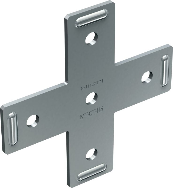 MT-CT-H5 Kruisverbindingsplaat voor schoren Platte kruisrailverbinder voor het aan elkaar bevestigen van drie MT-kanalen