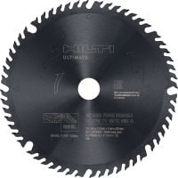 Cirkelzaagblad voor een fijne afwerking in hout Cirkelzaagblad met carbide tanden voor ultieme fijne afwerking, voor soepeler en zuiverder zagen van massief hout en houten planken met accu-invalzagen