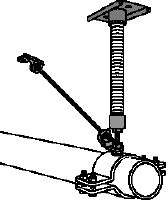 MFP 1-F Thermisch verzinkte (HDG) vast puntset met beugel voor maximale flexibiliteit bij toepassingen tot 3 kN axiale buisbelasting