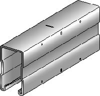 MQ-72 U-rail Verzinkte 72 mm hoge MQ-rails zonder slobgat voor middelzware en zware toepassingen