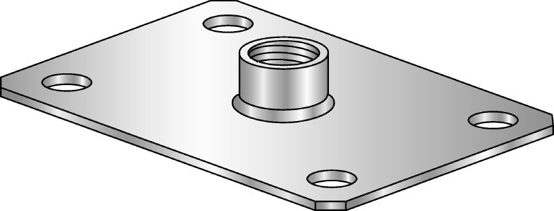MGM 4 vast punt basisplaat Premium verzinkte grondplaat met vier gaten voor lichte toepassingen met vast punt (imperieel)