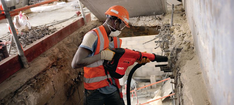 TE DRS-Y-stofafzuiging Stofafzuigingssysteem voor boren en hakken in beton met de Hilti SDS Max (TE-Y)-combihamers Toepassingen 1