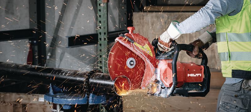 DSH 600-22 ATC accu-aangedreven doorslijpmachine (300 mm) Compacte accu-doorslijper met bovenhandgreep, voor doorslijpen tot 120 mm met bladen van 300 mm in beton, metselwerk en metaal (Nuron-accuplatform) Toepassingen 1