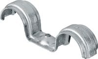 X-DFB-E MX dubbele elektraclip Dubbele metalen leiding/kabelclip voor gebruik met nagels op strip