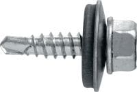 S-MD 51 SS zelfborende metalen schroeven Zelfborende schroef (A4 roestvrij staal) met 16 mm sluitring voor dunne metaal-op-metaal sluitingen (tot 3 mm)