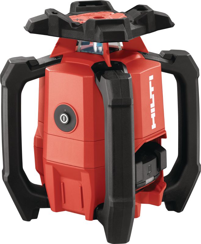PR 40-22 Rode roterende laser, met enkele afschotmodus Robuuste roterende buitenlaser met automatische functies voor lange afstanden nivelleren, uitlijnen, op afschot en vierkant maken (Nuron-accuplatform)