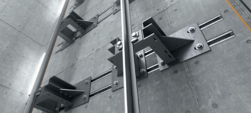Standaard HAC-V ankerrail Instort ankerrails met verbeterde belastingscapaciteiten meerdere inplantingsdieptes voor energiezuinige bevestiging van vliesgevels Toepassingen 1