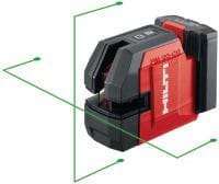 PM 20-CG 12 V lood- en kruislijnlaser Combi-laser met groene straal, 2 lijnen en 5 punten voor het zetten van loodlijnen, nivelleren, uitlijnen en vierkant maken (12 V accuplatform)