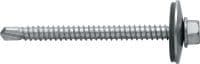 S-MD 73 S zelfborende metalen schroeven Zelfborende schroef (A2 roestvrij staal) met 22 mm sluitring voor middeldikke metaal-op-metaal sluitingen (tot 6 mm)