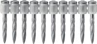 X-X MX universele gipsplaatnagels (op strip) Hoge kwaliteit nagels op strip voor bevestiging op beton en andere basismaterialen met kruitschiethamers