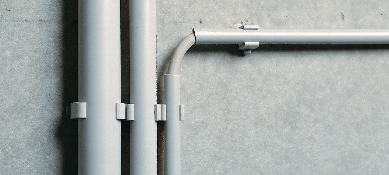 EKS-SM elektrobeugel In beton verankerde elektrobeugel voor het bevestigen van enkelvoudige leidingen Toepassingen 1