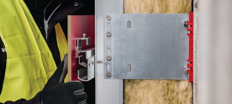 MFT-HP beugelrail 22.5 Beugelrail voor de verborgen bevestiging van gevelpanelen met behulp van beugels Toepassingen 1