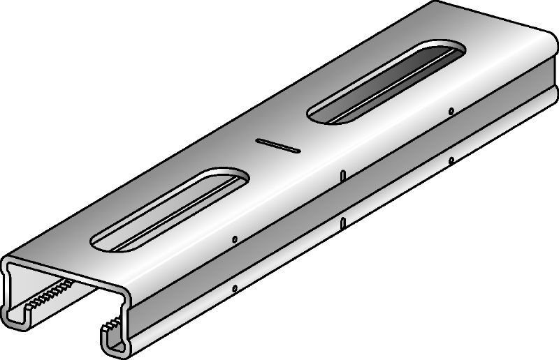 MQ-21-F-rail Thermisch verzinkt (HDG) MQ-veerprofiel van 21 mm hoog voor lichte toepassingen