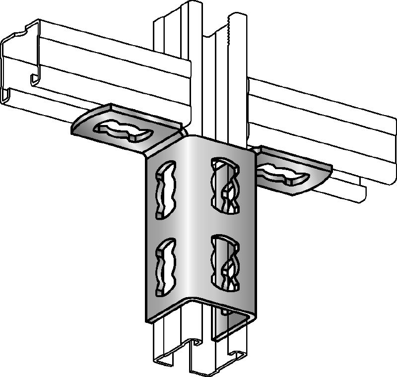 MQV-2/2 D railverbinder Verzinkte flexibele railverbinder voor tweedimensionale constructies