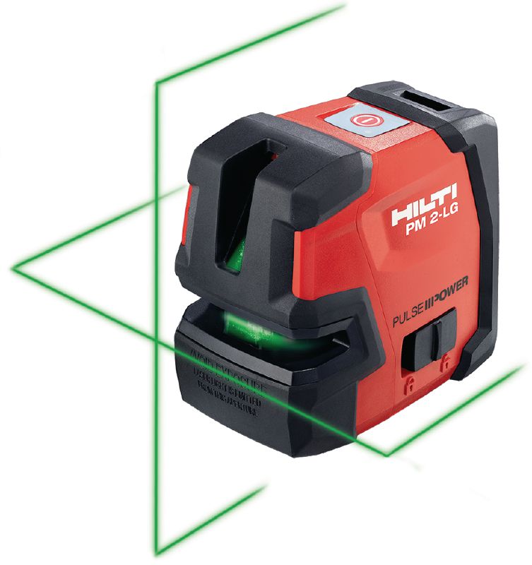 PM 2-LG lijnlaser Lijnlaser met 2 groene lijnen voor nivelleren, uitlijnen en haaks uitzetten