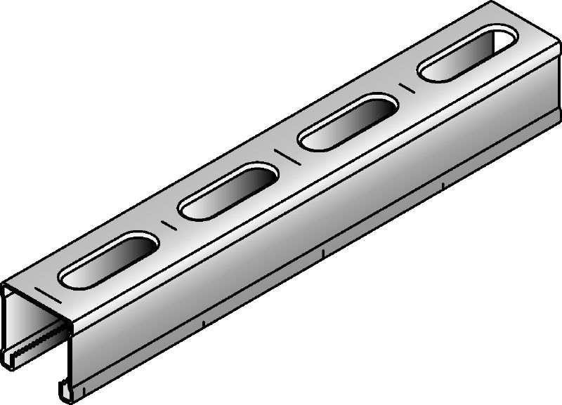 MM-C-30 kanaal Verzinkte 30 mm hoge MM-steunrails voor lichte toepassingen