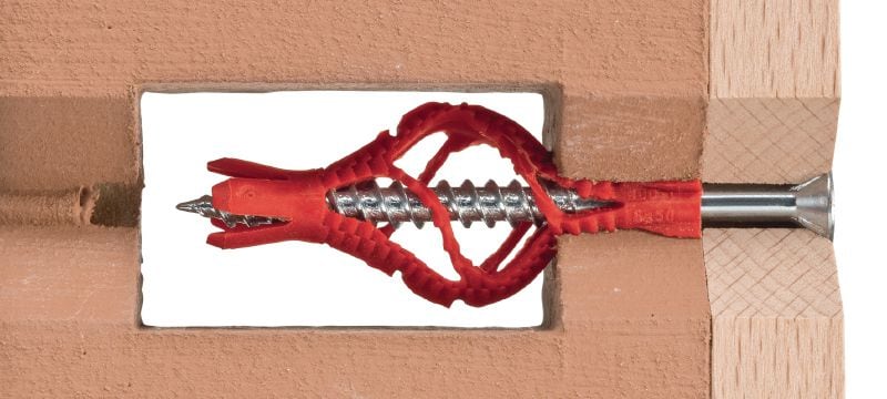 HUD-1 Kunststof wandplug Economische universele kunststof muurpluggen voor lichte bevestiging aan holle en massieve muren Toepassingen 1