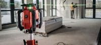 PR 40G-22 Groen roterend laser met enkele afschotmodus Robuuste roterende laserwaterpas voor binnen met zeer goed zichtbare groene bundel en automatische functies voor nivelleren, uitlijnen, afschot en vierkant maken (Nuron-platform) Toepassingen 2