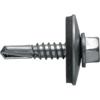 S-MD51LSS zelfborende metalen schroeven Zelfborende schroef (A4 roestvrij staal) met 16 mm sluitring voor dunne tot middeldikke metaal-op-metaal sluitingen (tot 4 mm)