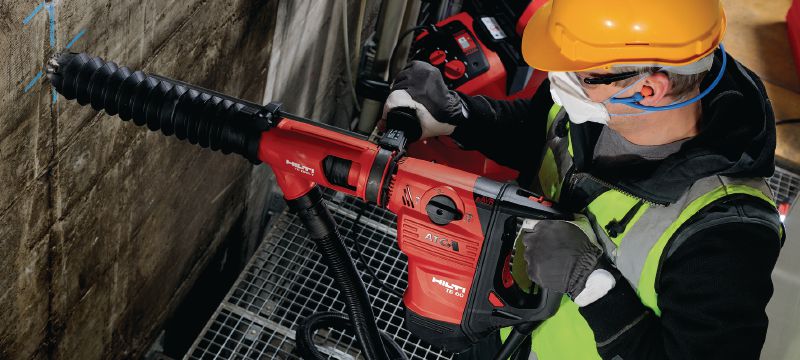 TE DRS-Y-stofafzuiging Stofafzuigingssysteem voor boren en hakken in beton met de Hilti SDS Max (TE-Y)-combihamers Toepassingen 1