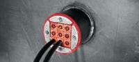 CFS-T RR afdichtstoppen EMC Afdichtstop met elektromagnetische compatibiliteit voor montagemodules om meerdere kabels/leidingen rondom doorvoeringen af te dichten Toepassingen 1